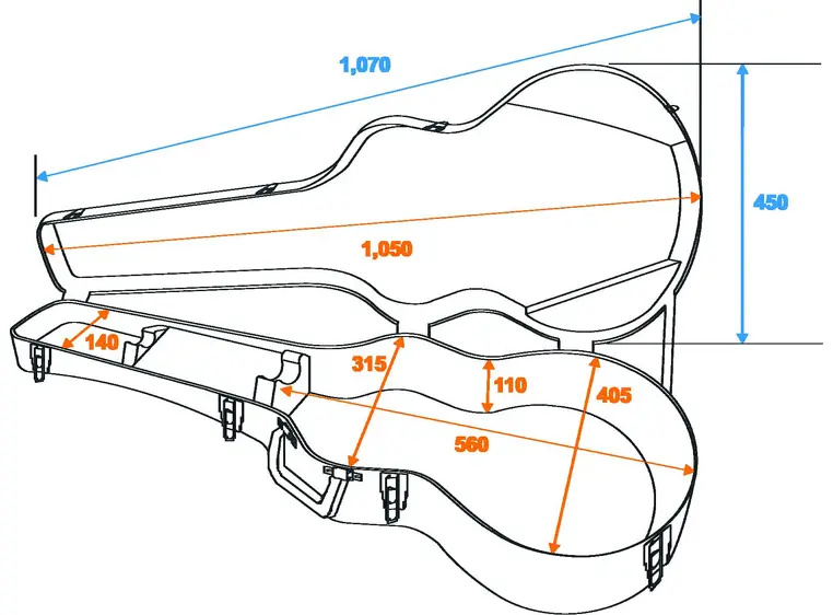 DIMAVERY ABS Case for Dreadnought-guitar 
